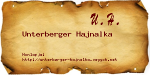 Unterberger Hajnalka névjegykártya